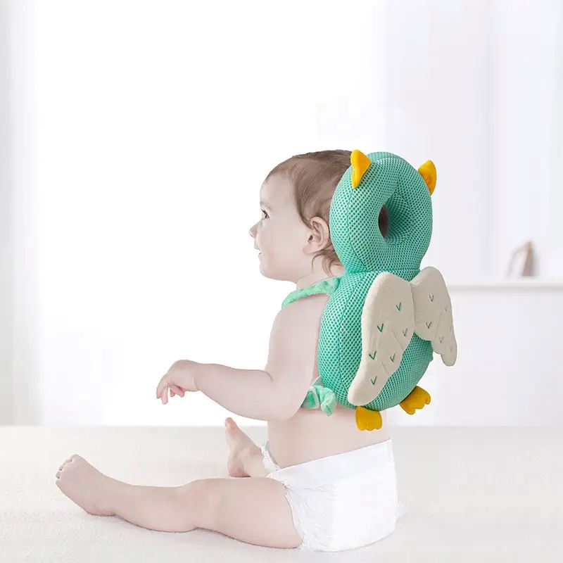 Oreiller Bébé - OreillerProtectionBébé™- Hiboux Vert