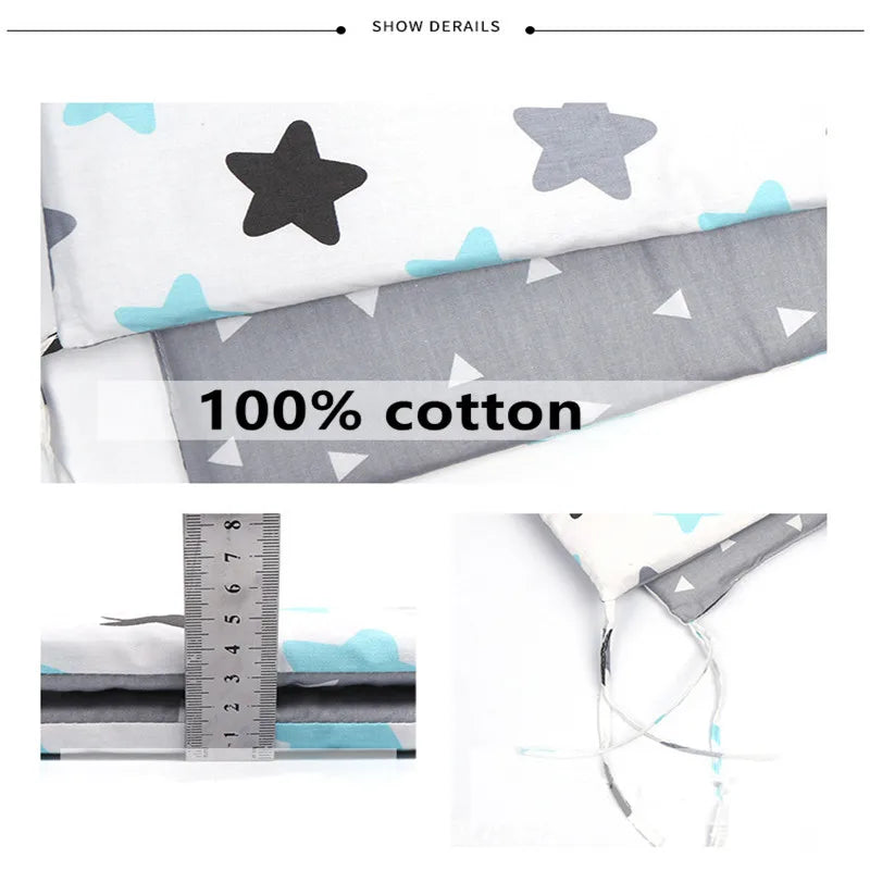 tour de lit tissu rembourré lavable qualité matériau cotton